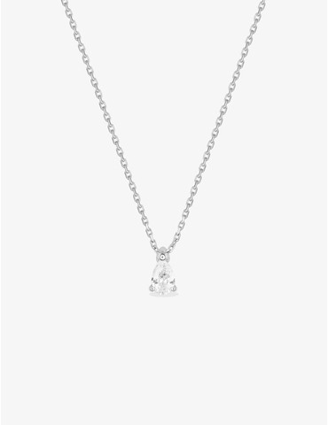 Collier taille poire Or Blanc diamant synthétique 0,50 ct