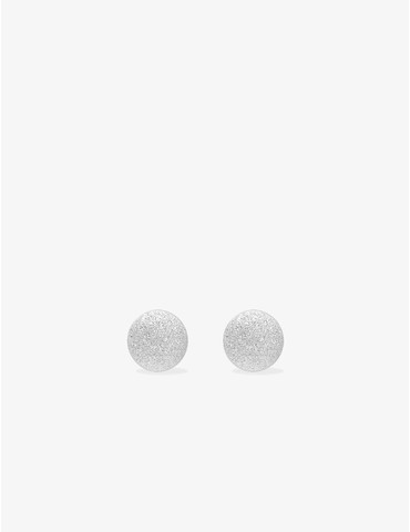 Boucles d'oreilles boules or blanc 375‰ de 5 mm de diamètre