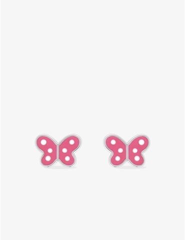Boucles d'oreilles papillons rose argent 925 ‰ laque