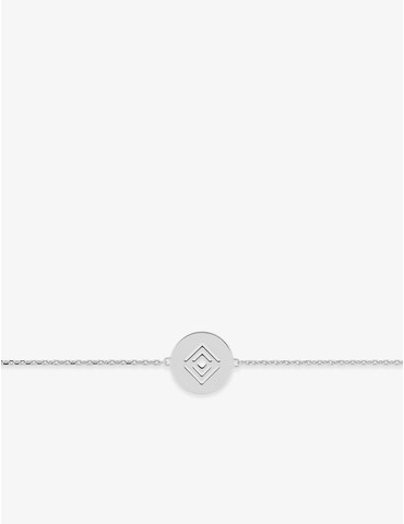 Bracelet jeton motifs géométriques argent 925‰ rhodié