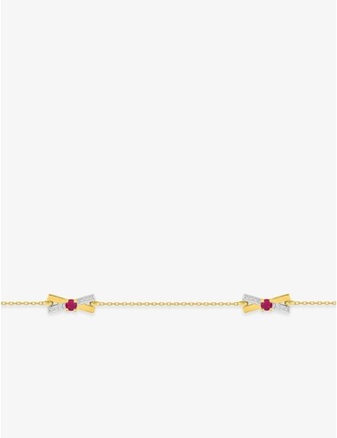 Bracelet triple croix or jaune 375‰, rubis