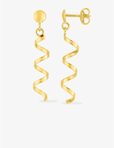 Boucles d'oreilles pendantes "serpentin" or jaune 375‰