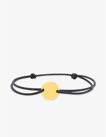 Bracelet cordon noir motif or jaune 375 ‰