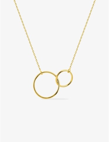 Collier double cercle or jaune 375 ‰