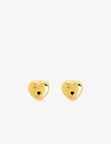 Boucles d'oreilles cœur plein or jaune 750 ‰