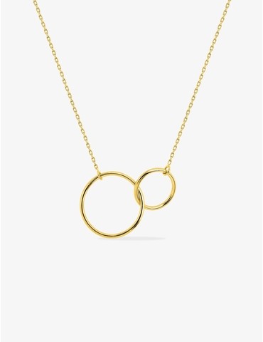 Collier double cercles or jaune 750 ‰