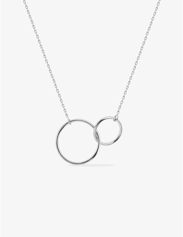 Collier double cercles or blanc 750 ‰