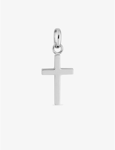 Pendentif croix or gris 750 ‰ dimensions 10 x 22 mm