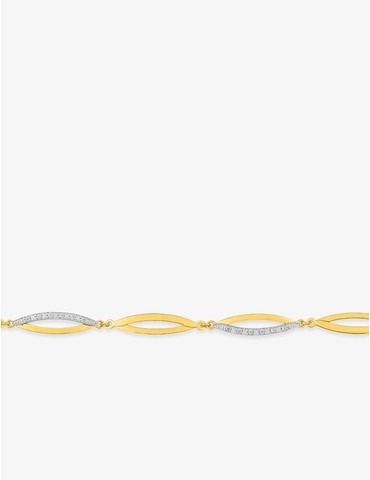 Bracelet losanges or jaune 750‰, rhodium et oxydes de zirconium